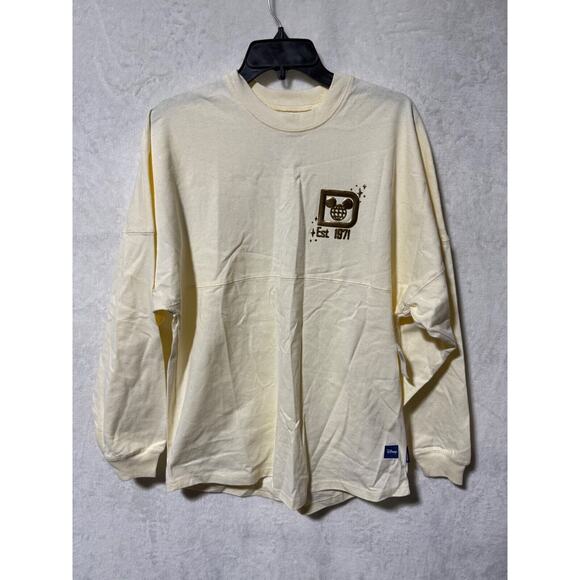 Walt Disney World Yellow Glitter Metallic Castle Spirit Jersey S *NWT - Picture 1 of 11